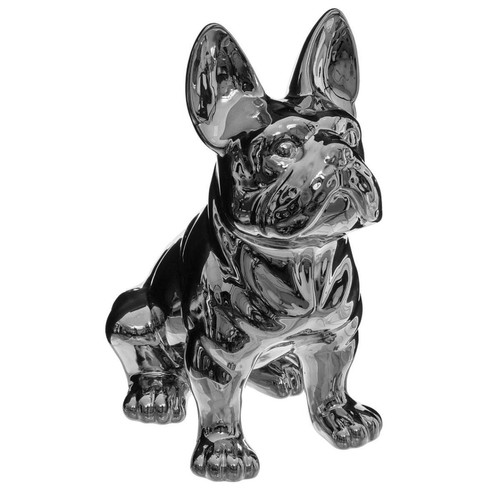 3S. x Home - Bulldog Argenté H 22 - Statue Et Figurine Design