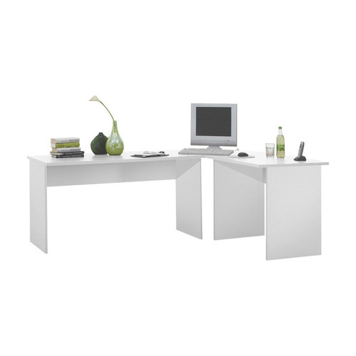3S. x Home - Bureau d'Angle Blanc TILL - Promo Meuble De Bureau Design