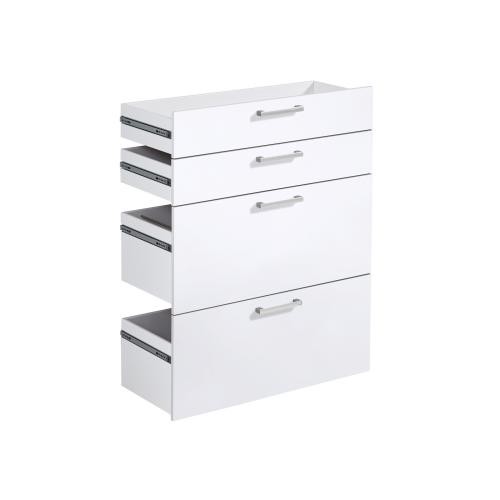 3S. x Home - Lot de 4 tiroirs pour étagère CALVIA 14  blanc - Bibliothèque, étagère