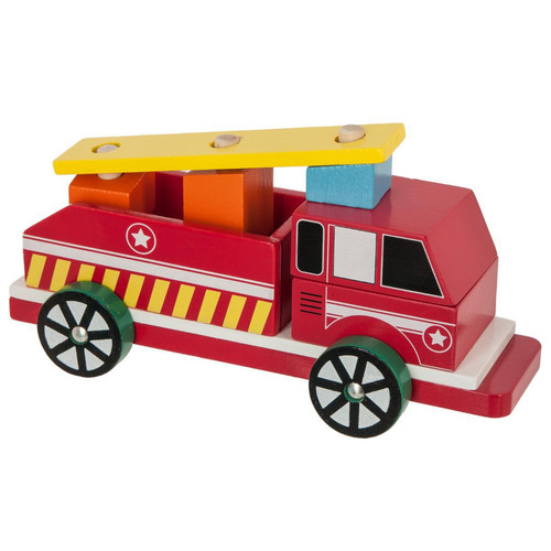 3S. x Home - Camion De Pompier En Bois - Promo Chambre enfant