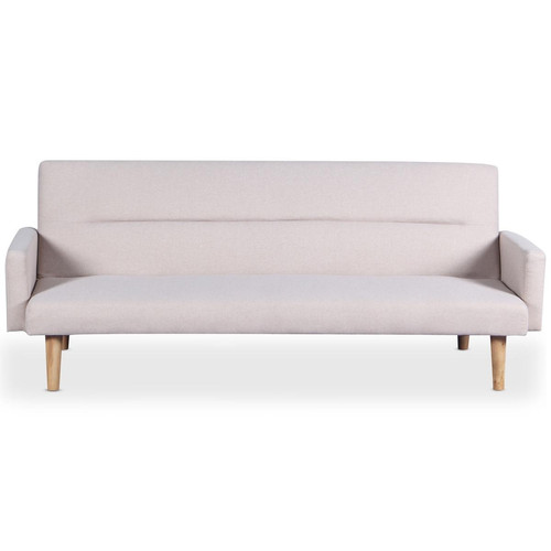 3S. x Home - Canapé Convertible Clic-Clac BERTO 3 Places Tissu Beige - Canapes scandinaves