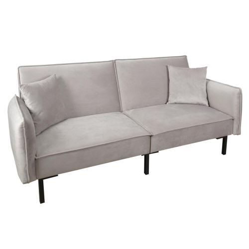 Canapé Convertible Velours Taupe 3S. x Home