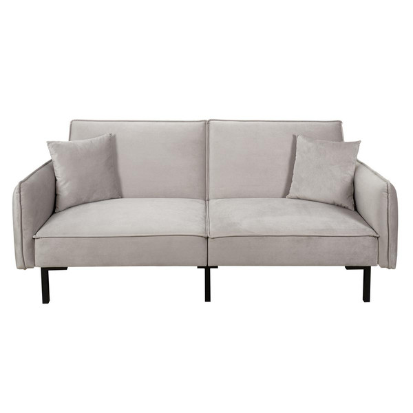 Canapé Convertible Velours Taupe Taupe 3S. x Home Meuble & Déco