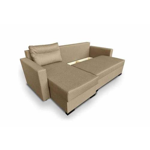 Canapé D'angle Convertible Tissu Taupe  3S. x Home