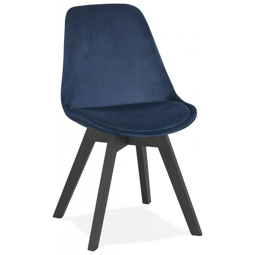 3S. x Home - Chaise Bleu Pieds Noir PHIL - La Salle A Manger Design