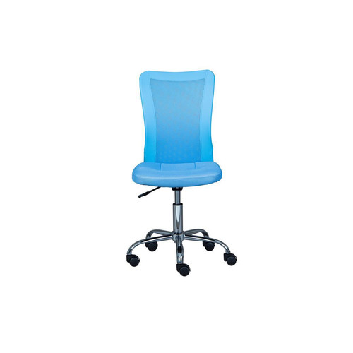 3S. x Home - Chaise De Bureau BONNIE Bleu Ciel Base Chrome - Promo Meuble De Bureau Design