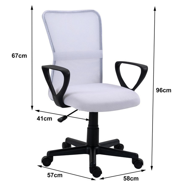 Chaise de bureau ergonomique réglable Blanc  Chaise de bureau