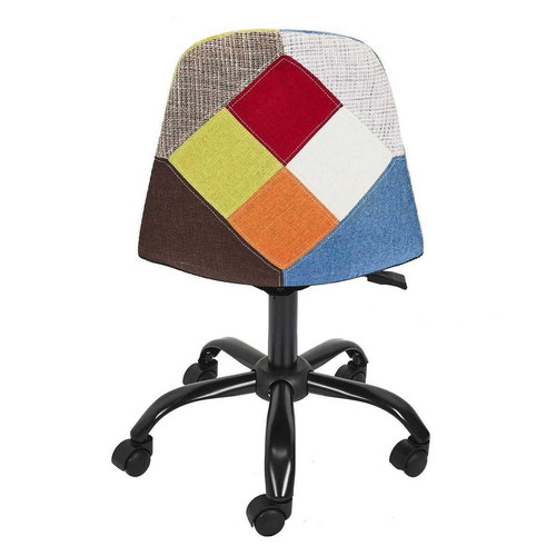 Chaise De Bureau Patchwork en Métal Multicolore 3S. x Home Meuble & Déco