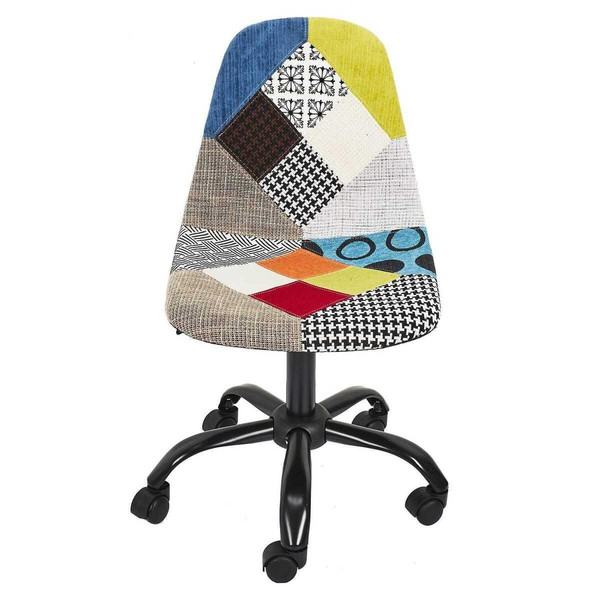 Chaise De Bureau Patchwork en Métal Multicolore 3S. x Home Meuble & Déco