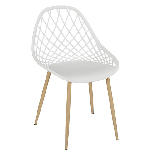 3S. x Home - Chaise de Jardin Croisillons Blanc - Soldes Mobilier Déco