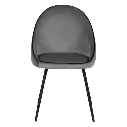 3S. x Home - Chaise de repas velours anthracite - Chaise Et Tabouret Et Banc Design