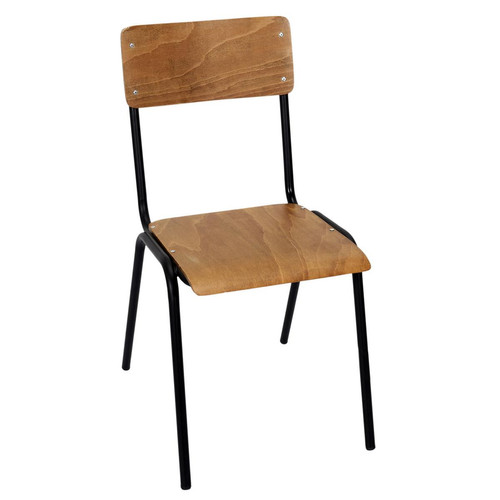 3S. x Home - Chaise Ecolier Noir - Collection Contemporaine Meuble Deco Design