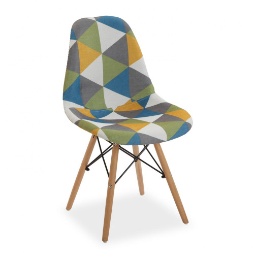 3S. x Home - Chaise estampée Multicolore - Sélection meuble & déco Scandinave