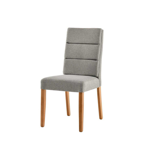 3S. x Home - Chaise en bois NAOMIE Taupe - Pieds Hêtre Naturel - Chaise Design