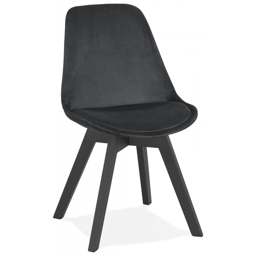3S. x Home - Chaise Noir Pieds Noir PHIL - Chaise Et Tabouret Et Banc Design