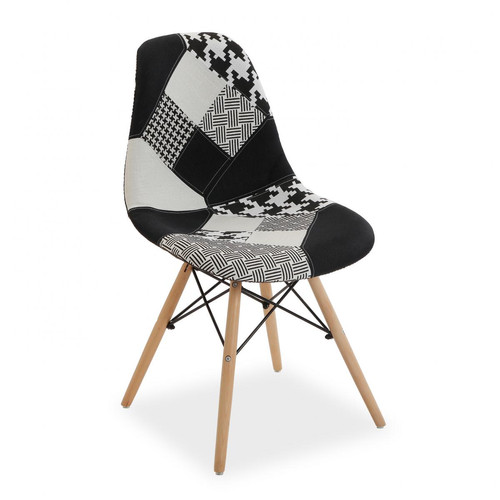3S. x Home - Chaise PATCHWORK Noir et Blanc - Mobilier Deco