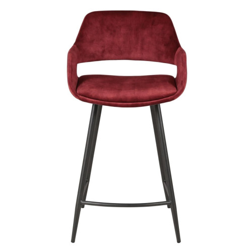 3S. x Home - Chaise plan de travail velours bordeaux - Chaise Et Tabouret Et Banc Design