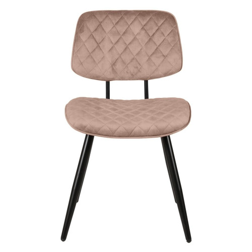3S. x Home - Chaise repas velours beige - Chaise Et Tabouret Et Banc Design