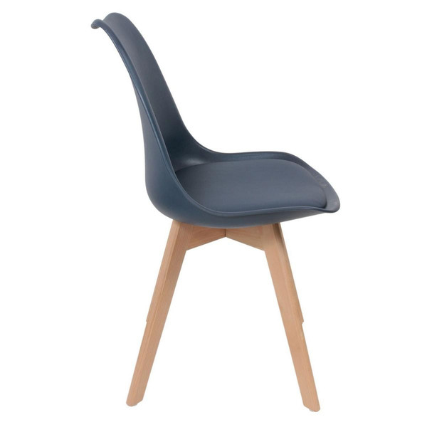 Lot de 2 chaises scandinaves coque rembourée - bleu 3S. x Home