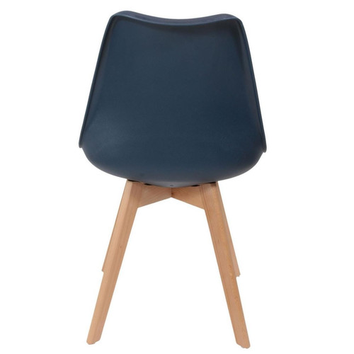 Lot de 2 chaises scandinaves coque rembourée - bleu Chaise