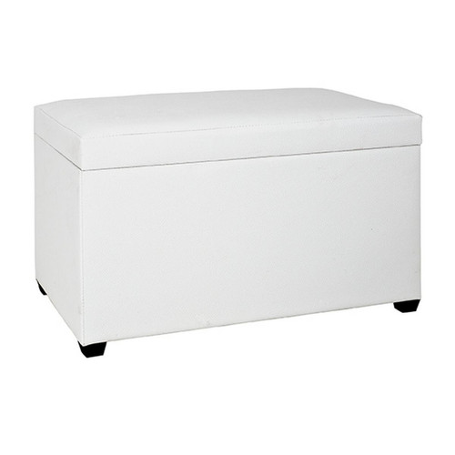 3S. x Home - Coffre de rangement blanc en simili cuir  - Meuble Et Déco Design