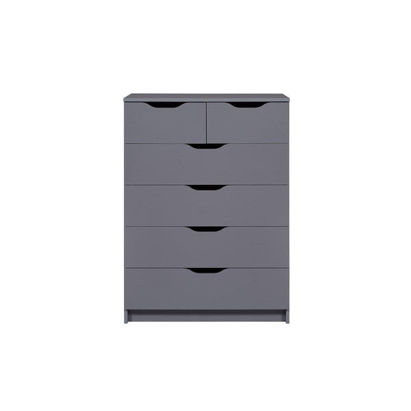 Commode SILENZIA 2 petits et 4 grands tiroirs gris graphite Gris 3S. x Home Meuble & Déco