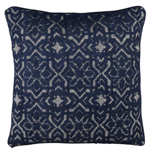 3S. x Home - Coussin tricoté carré en Coton Bleu Foncé  - Coussins Et Housses Design