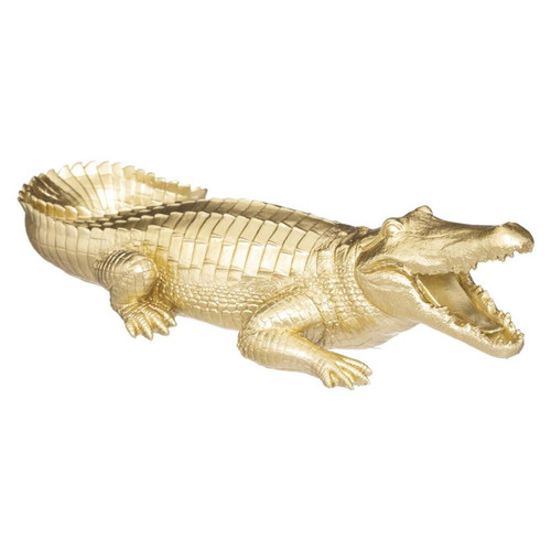 3S. x Home - Crocodile en résine doré 39x20x11 - Statue Et Figurine Design