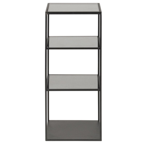 3S. x Home - Etagère 3 niches métal et verre noir - Bibliothèque Design
