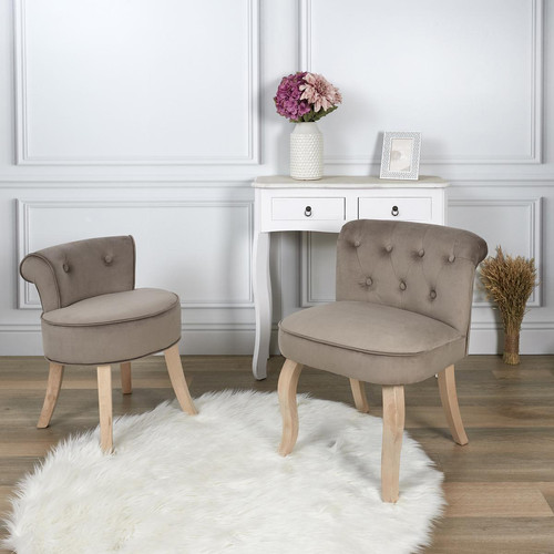 Fauteuil ELEONOR Velours Taupe 3S. x Home