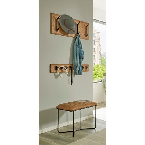 3S. x Home - Garderobe murale en bois et 8 crochets en métal noir  - 3S. x Home meuble & déco
