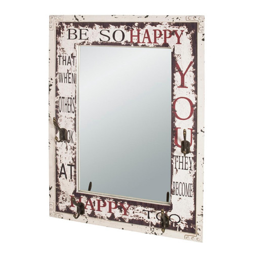 garderobe murale avec miroir HAPPY Blanc 3S. x Home Meuble & Déco
