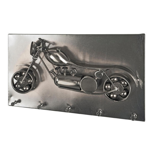 3S. x Home - garderobe murale métal chromé foncé en relief  MOTO - Chambre Adulte Design