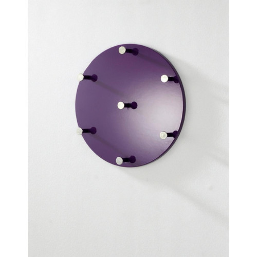 3S. x Home - Garderobe murale ronde laquée violet crochet acier chromé - Chambre Adulte Design