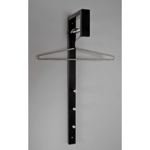 3S. x Home - Garderobe murale noir laqué tringle chromé - Portants Et Valet De Chambre Design