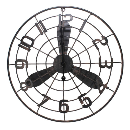 3S. x Home - Horloge Industrielle  Diamètre 50cm en métal - Horloges Design