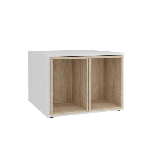3S. x Home - Table basse avec caissons amovibles JOKER 2 blanc et naturel - Nouveautés Meuble Et Déco Design