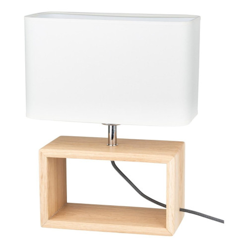 Britop Lighting - Lampe à poser Cadre 1xE27 Max.25W Chêne huilé/Noir/Blanc  - Lampe Design