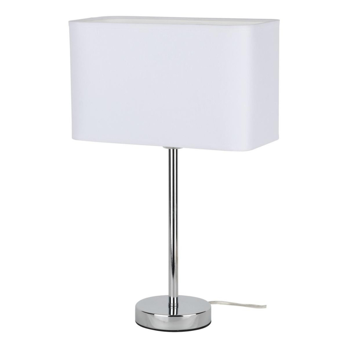lampe à poser cadre 1xe27 max.25w chrome/pvc transparent/blanc
