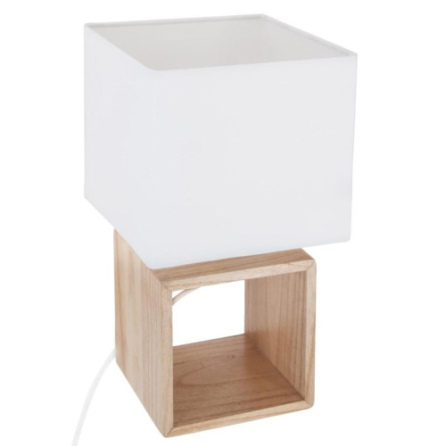 3S. x Home - Lampe bois carrée H32 cm - Lampe Design à poser