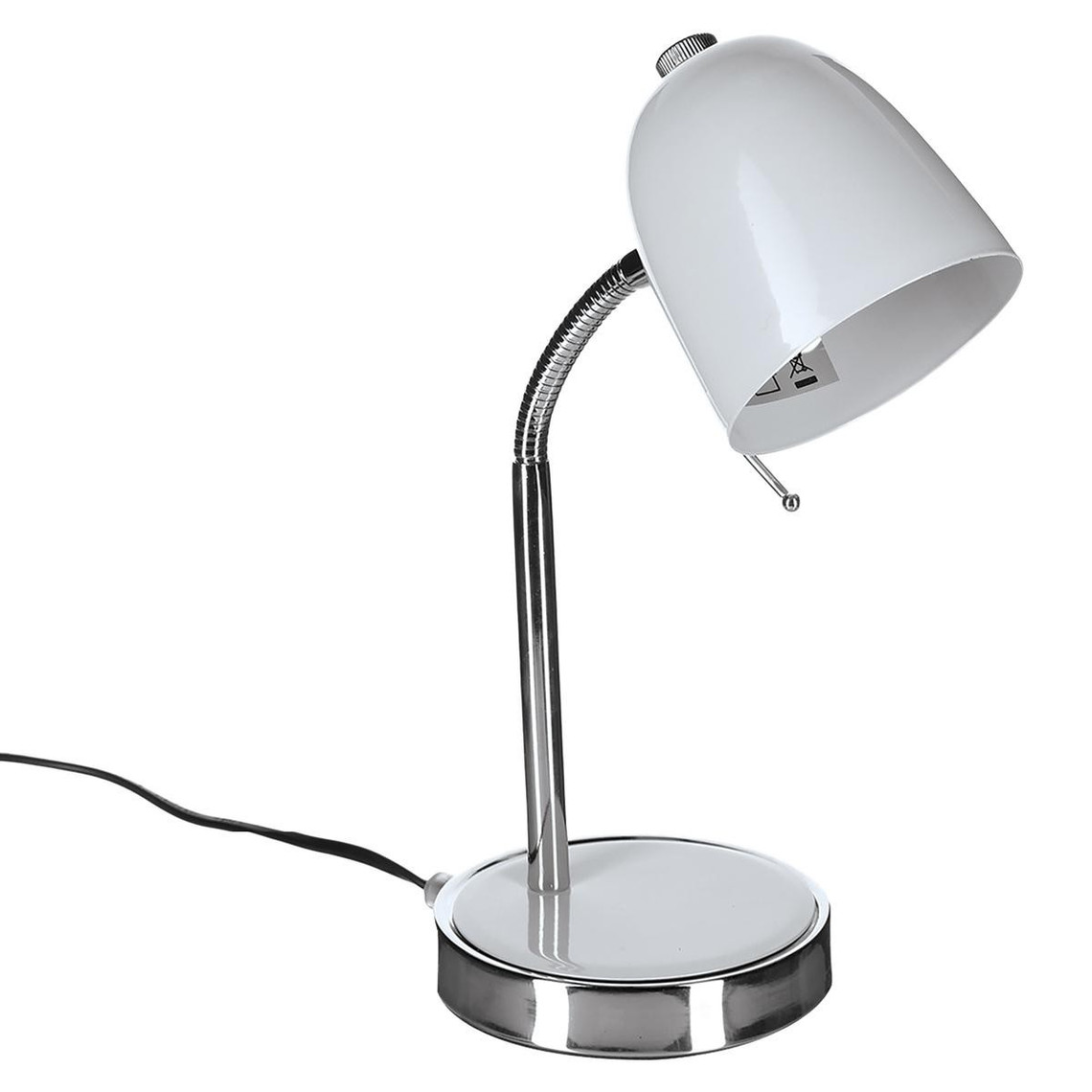 lampe de bureau en métal h36 cm blanc