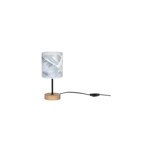 Lampe de table Lobos 1xE27 Max.25W Chêne huilé/Noir/Gris/Bleu Britop Lighting