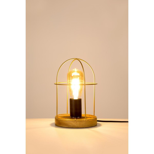 Lampe de table Netuno 1xE27 Max.25W Pin teinté/Noir/Or  Britop Lighting