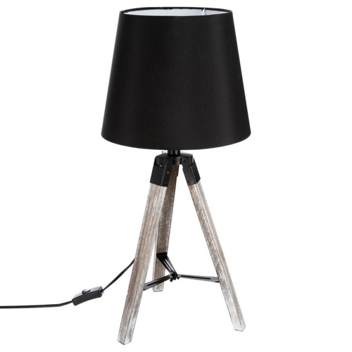 3S. x Home - Lampe en bois à trépied noir - Lampe Design à poser