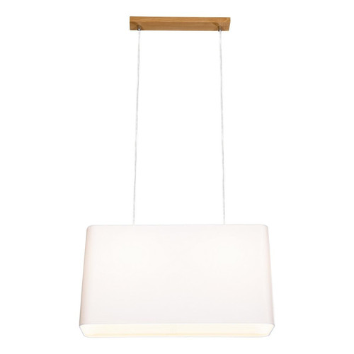 Lampe pendante Cadre 2xE27 Max.40W Chêne huilé/PVC transparent/Blanc Suspension