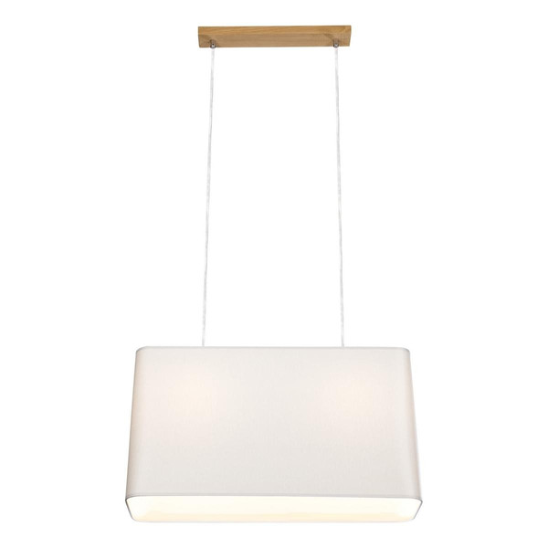 Lampe pendante Cadre 2xE27 Max.40W Chêne huilé/PVC transparent/ Gris Suspension
