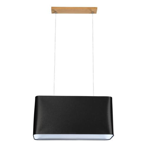 Britop Lighting - Lampe pendante Cadre 2xE27 Max.40W Chêne huilé/PVC transparent/ Noir - Suspension Design