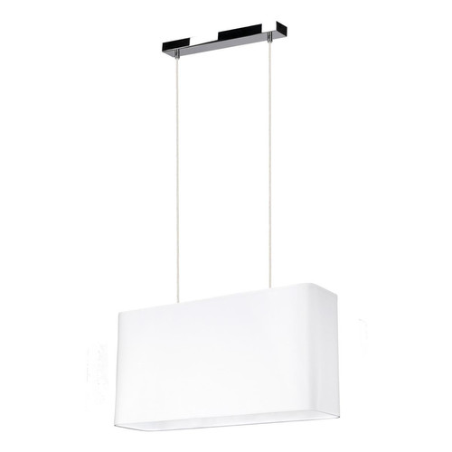 Britop Lighting - Lampe pendante Cadre 2xE27 Max.40W Chrome/PVC transparent/Blanc  - Collection Authentique Meubles et Déco