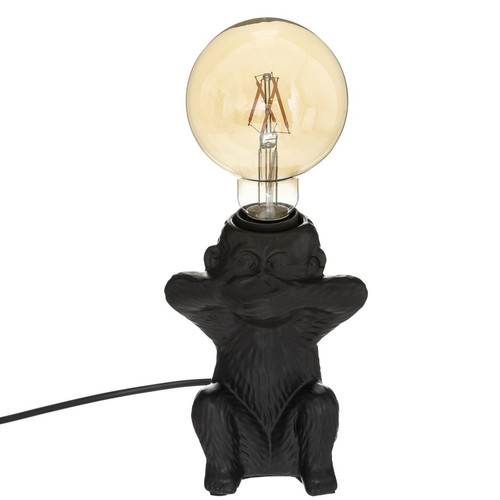 3S. x Home - Lampe Socle Céramique Singe Noir H 17 - Meuble Et Déco Design