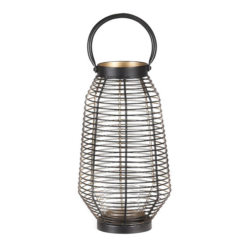 3S. x Home - Lanterne H 36 cm en fer noire et dorée - Meuble Et Déco Design